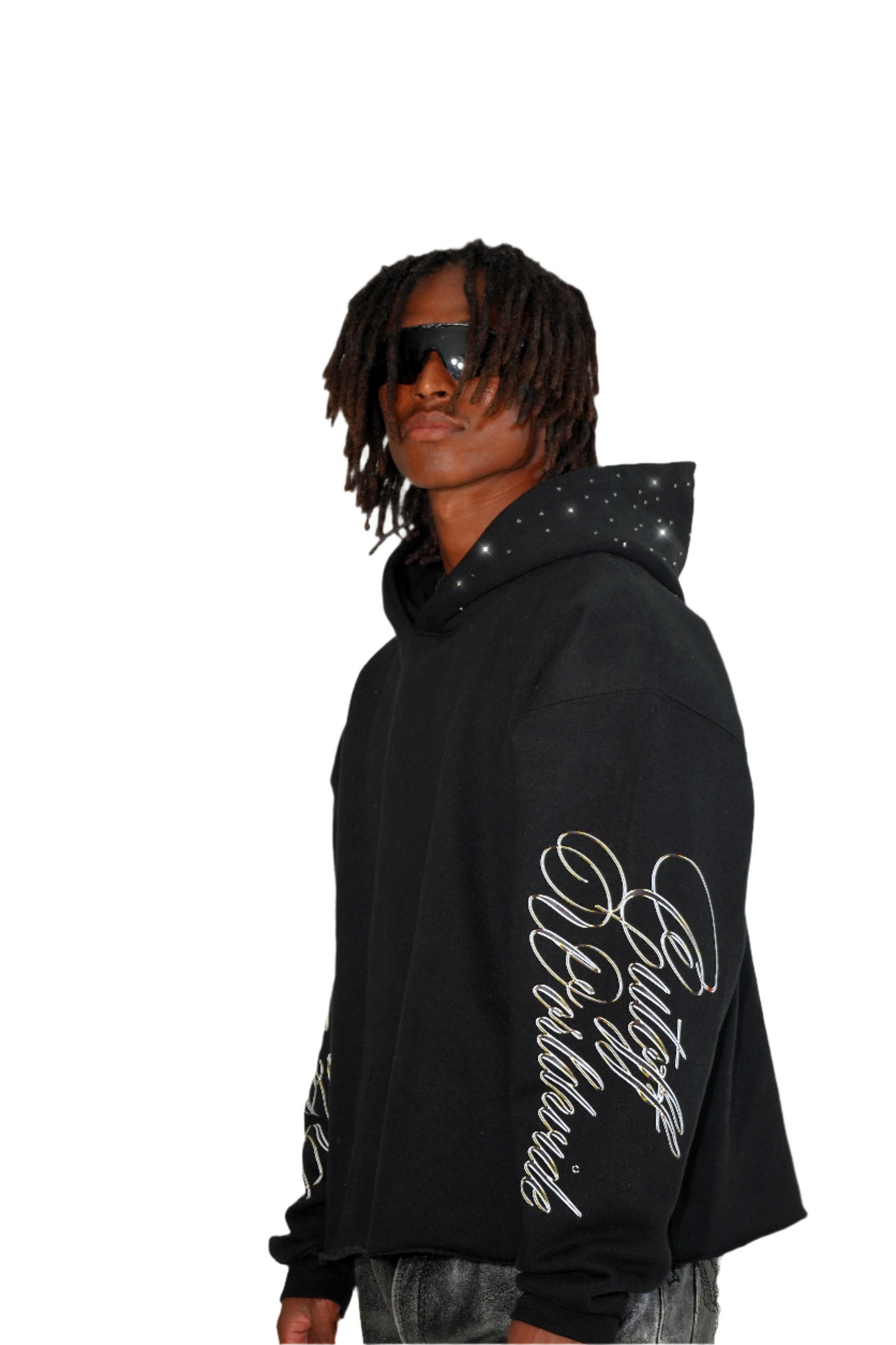 Rhinestone Cropped Hoodie
