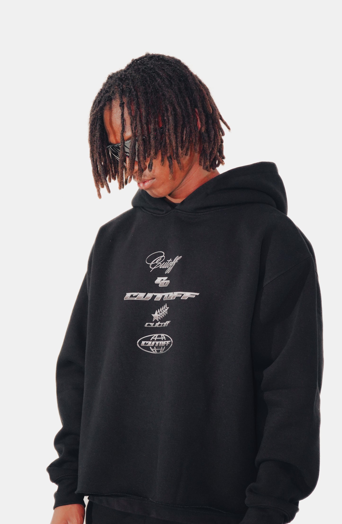 Multi-Logo Cropped Hoodie