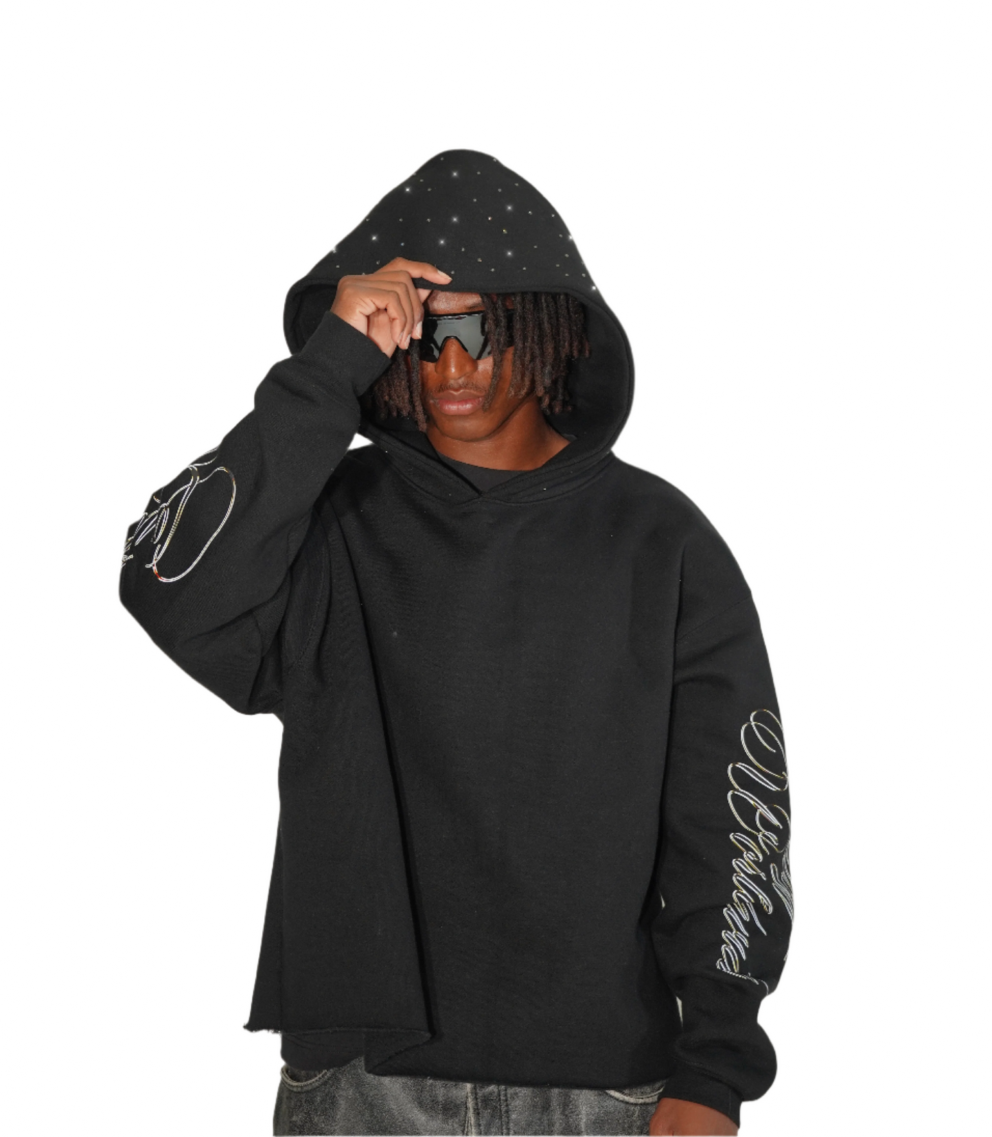Rhinestone Cropped Hoodie