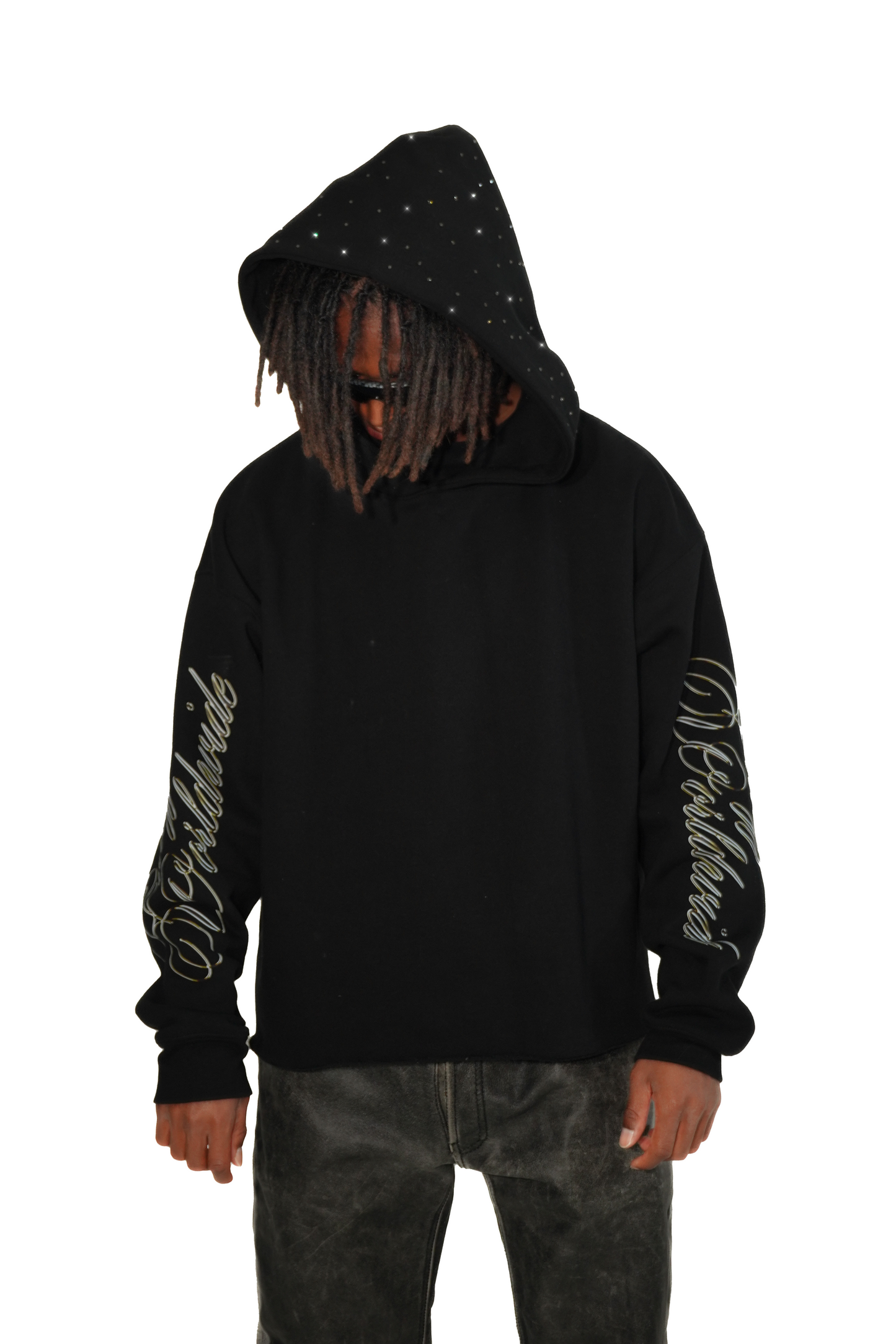 Rhinestone Cropped Hoodie